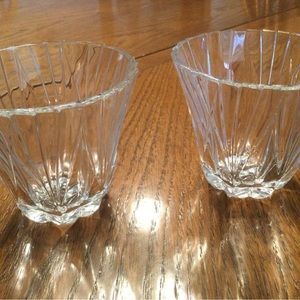 24% Lead Crystal 3.25” Fluted Votive Candle Holders (2)